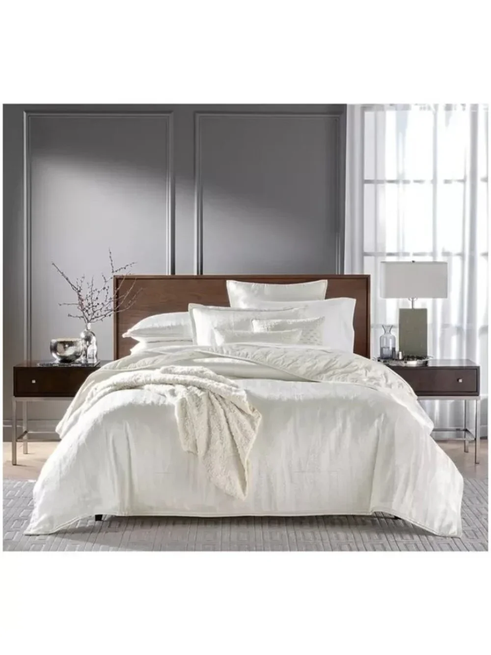 Hotel Collection Fractured Geo Comforter NEW Set King White MSRP $625